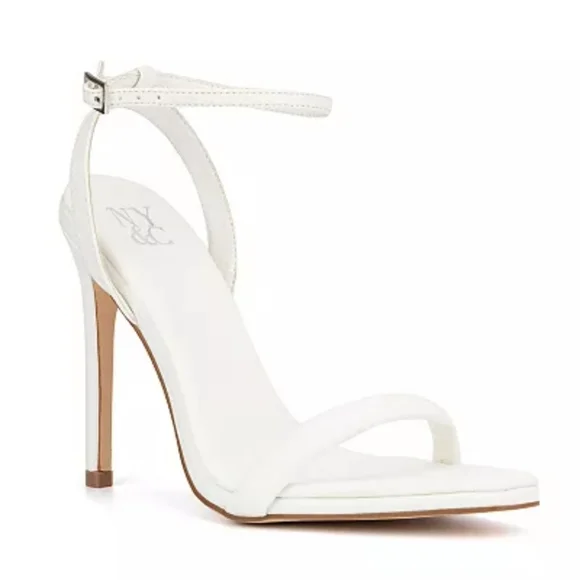 New York and Company Alania Dress Sandals White 7 - Picture 1 of 10